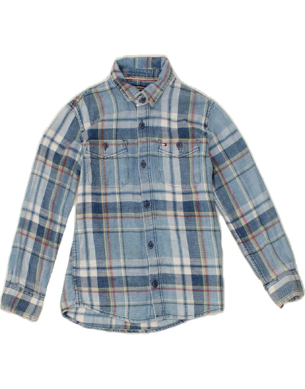 Wandering freely TOMMY HILFIGER Boys Shirt 6-7 Years Blue Check Cotton