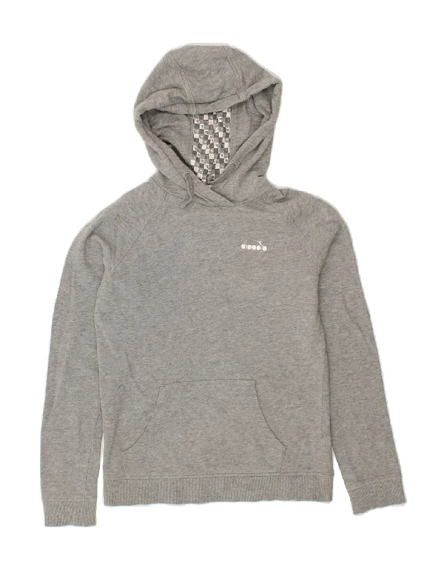 Soft Relaxation Wear DIADORA Boys Graphic Hoodie Jumper 12-13 Years XL Grey Cotton