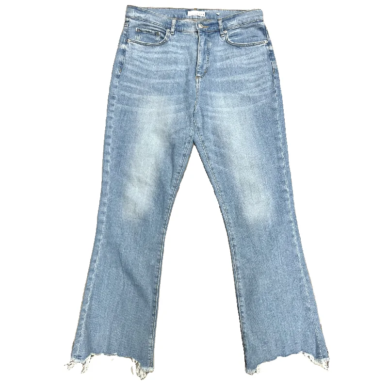 Casual And Versatile Jeans Cropped By Loft In Blue Denim, Size: 8