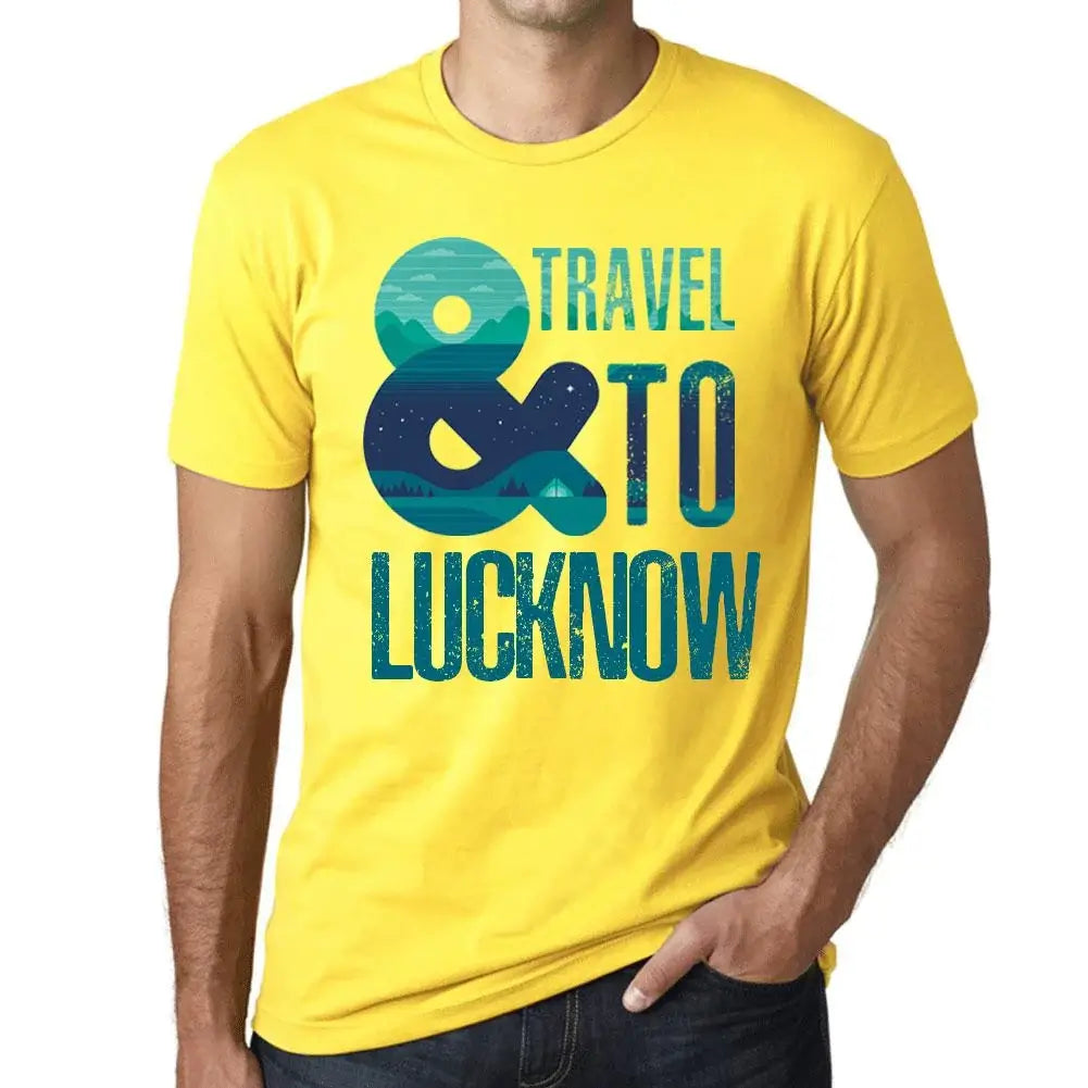 Exquisite Fabrics Men's Graphic T-Shirt And Travel To Lucknow Eco-Friendly Limited Edition Short Sleeve Tee-Shirt Vintage Birthday Gift Novelty