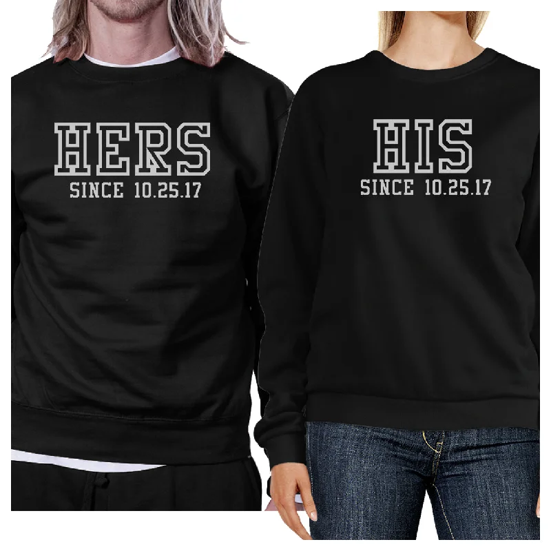 Urban Chic Hers And His Since Custom Matching Couple Black Sweatshirts