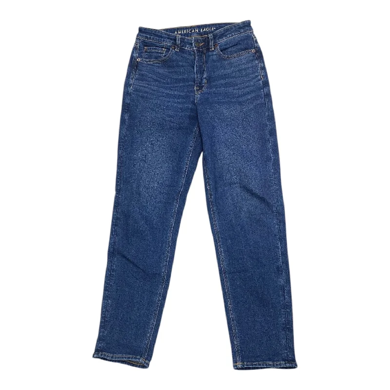 Comfortable down Jeans Boyfriend By American Eagle In Blue Denim, Size:6L