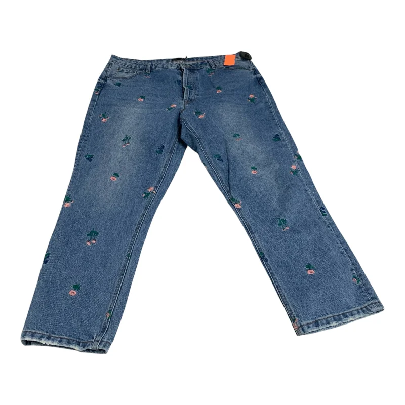 Easy Comfort Style Jeans Straight By Long Tall Sally In Blue Denim, Size: 16