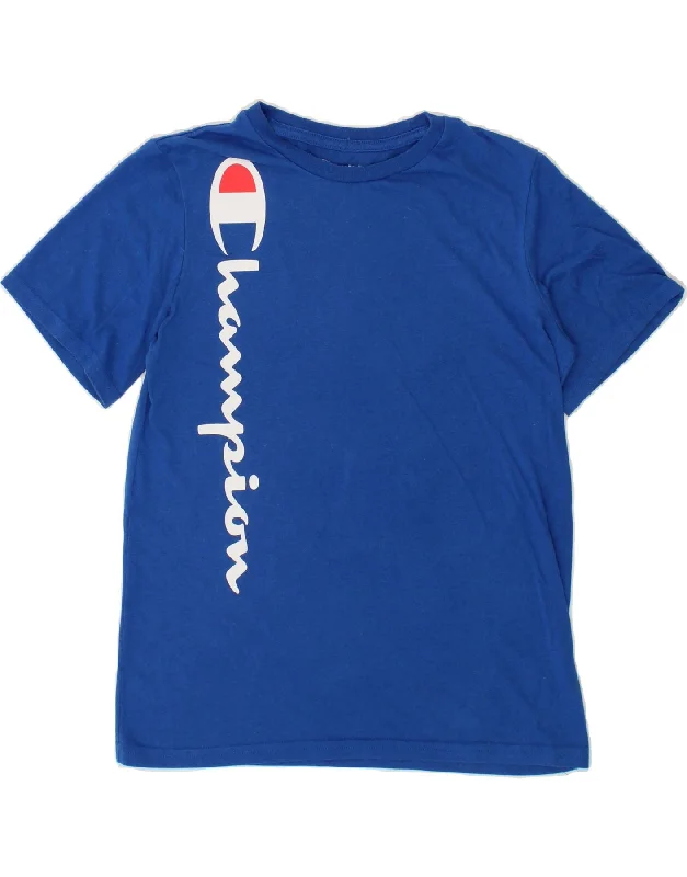 Relaxed Weekend Wear CHAMPION Boys Graphic T-Shirt Top 13-14 Years XL Blue Polyester