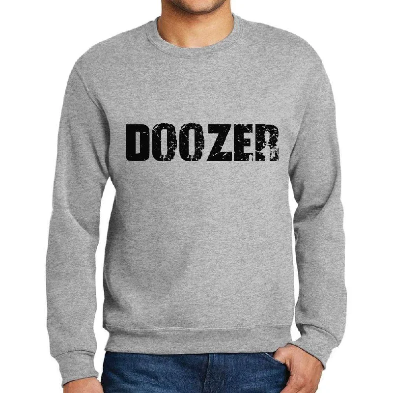 Comfortable Lifestyle Men's Printed Graphic Sweatshirt Popular Words DOOZER Grey Marl