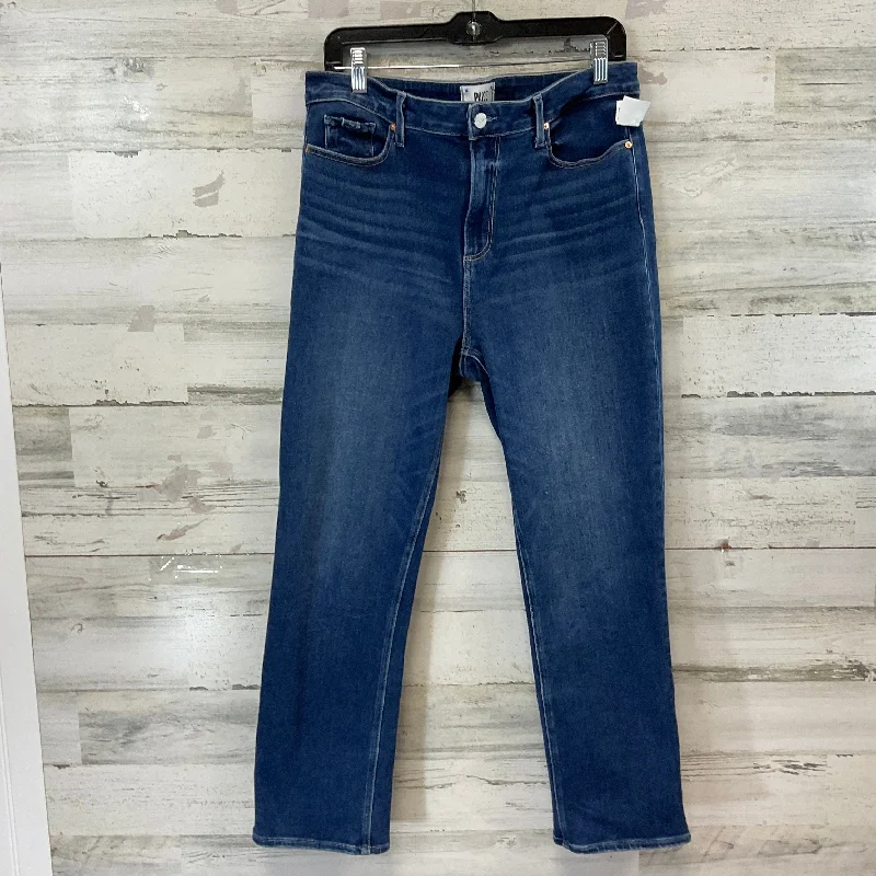 Stunning Fashion Jeans Cropped By Paige In Blue Denim, Size: 14