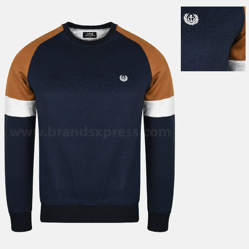 Versatile Comfort GAR Brown Patch Navy Blue Sweatshirt 8045