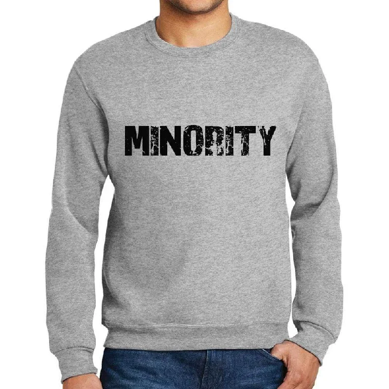 Personalized Outfit Men's Printed Graphic Sweatshirt Popular Words MINORITY Grey Marl