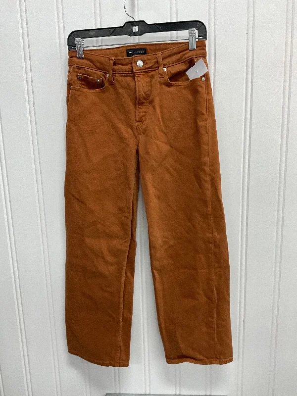 Cozy Outerwear Jeans Wide Leg By Free Assembly In Tan, Size:2