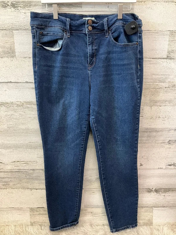 Breezy Comfort Jeans Skinny By Nicole By Nicole Miller In Blue Denim, Size: 16