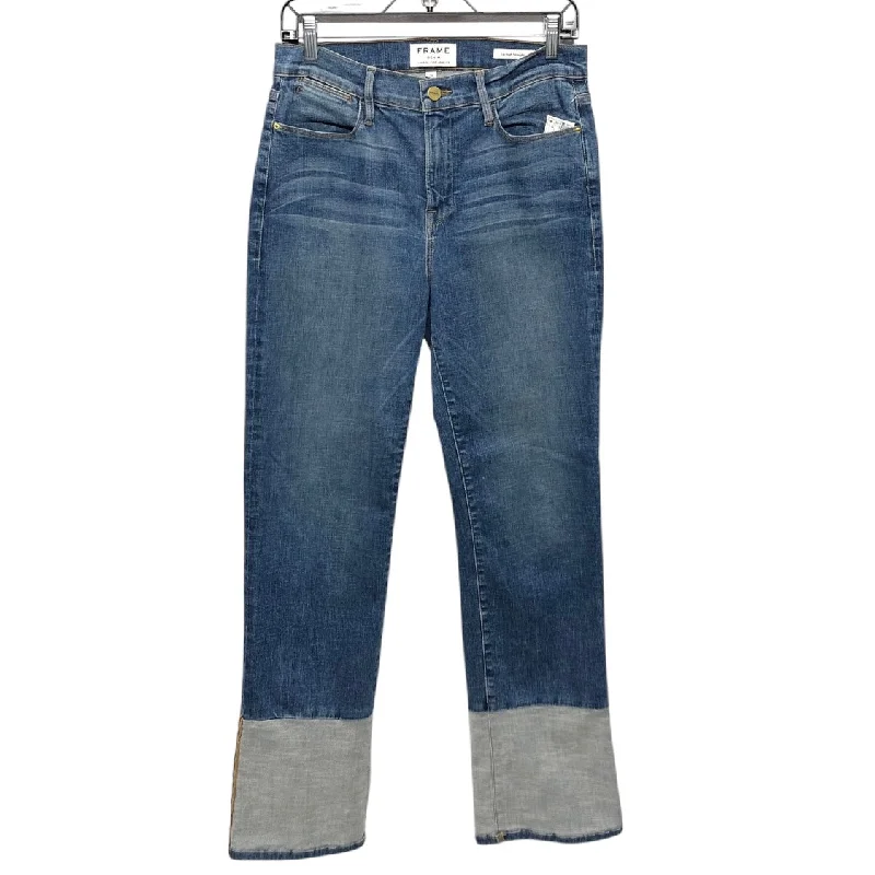 Casual Style Jeans Skinny By Frame In Blue, Size:28