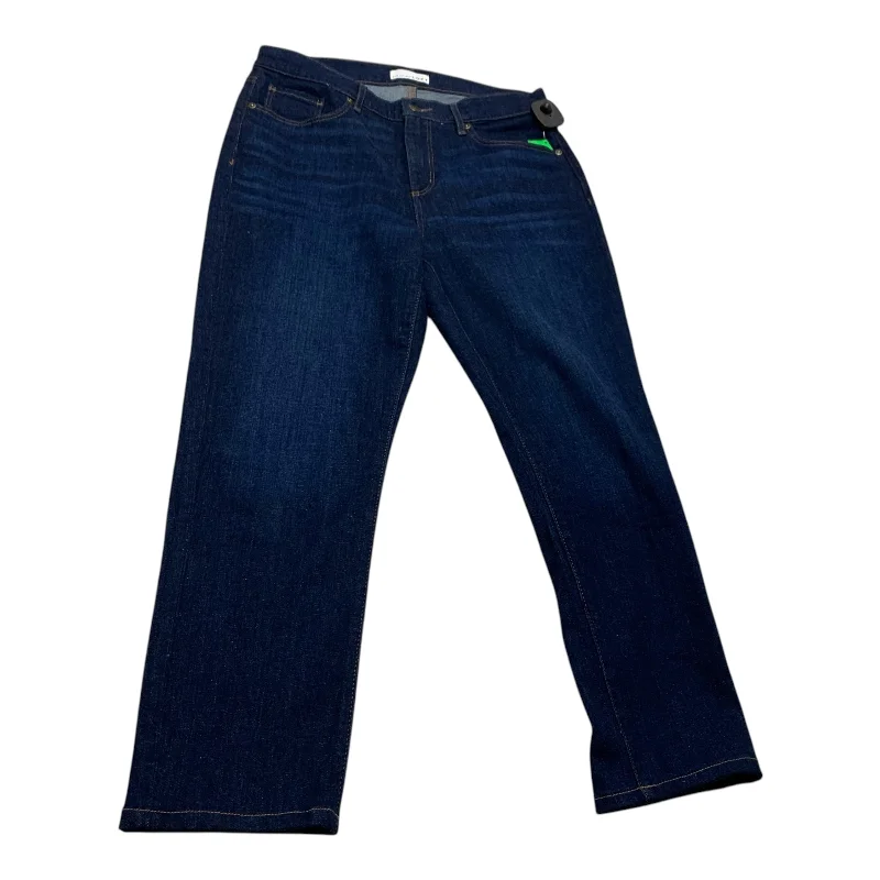 Hooded design Jeans Boyfriend By Loft In Blue Denim, Size: 8