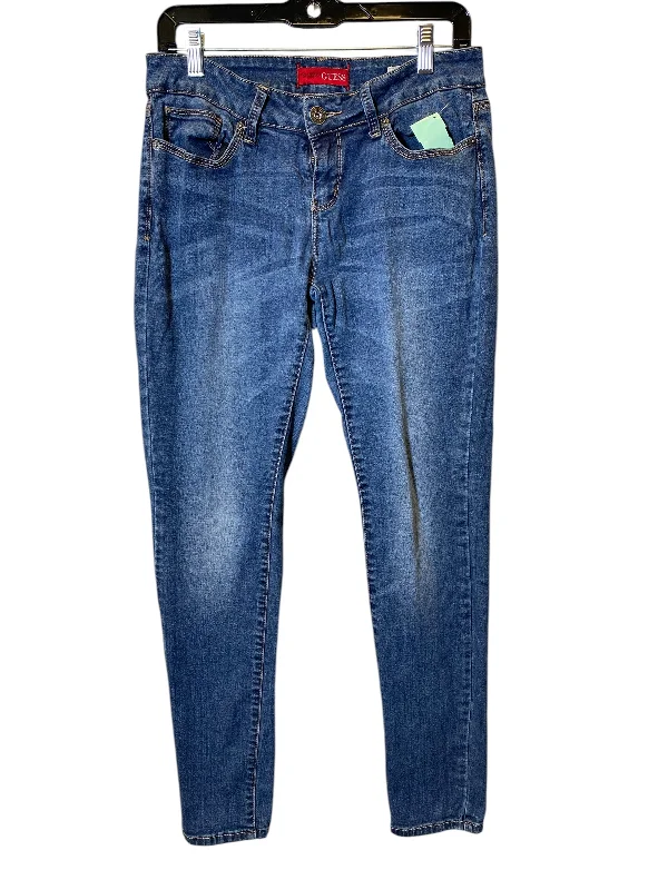 Ethnic Style Jeans Skinny By Guess In Blue, Size: 8
