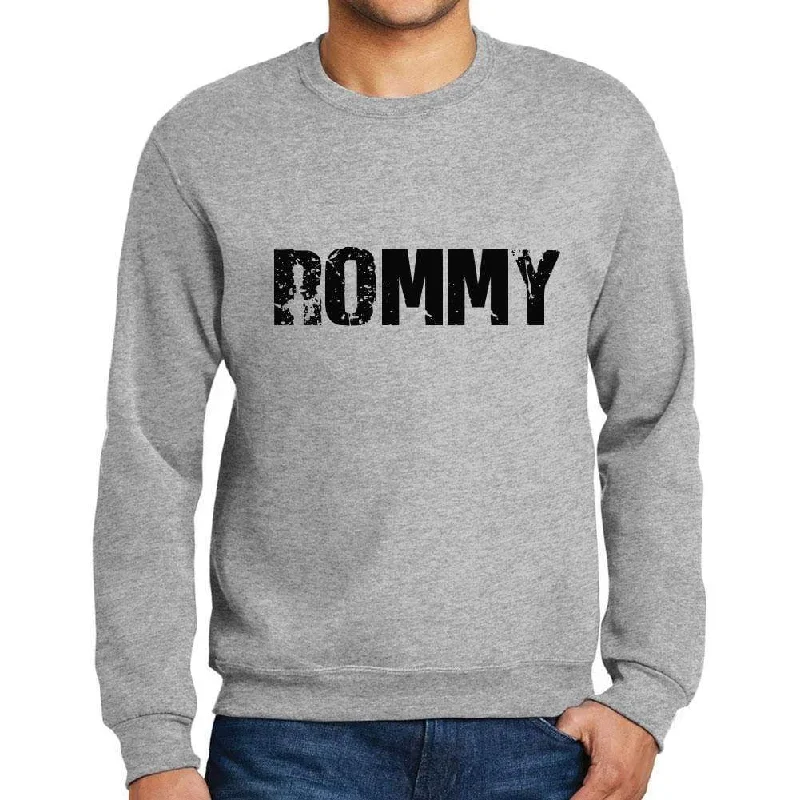 Fashionable Comfort Men's Printed Graphic Sweatshirt Popular Words ROMMY Grey Marl