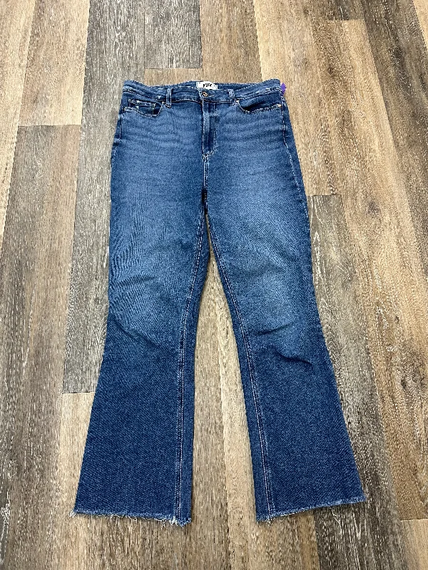 Elegant Design Jeans Straight By Paige In Blue Denim, Size: 10