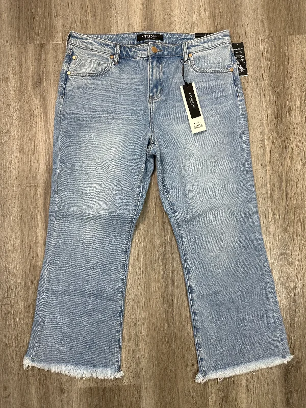 Modernism Jeans Cropped By Liverpool In Blue Denim, Size: 10