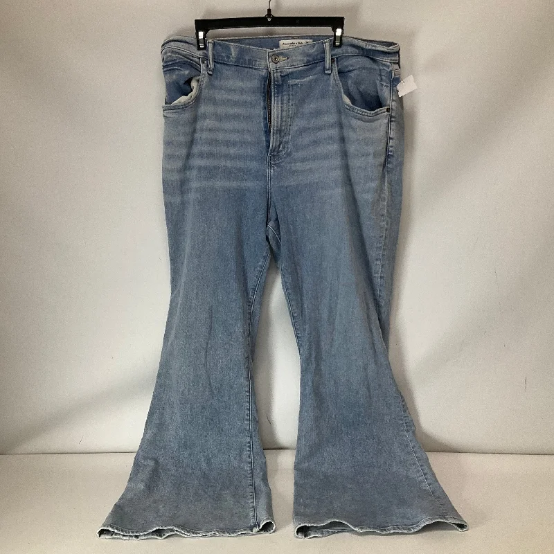 Stretch Design Jeans Flared By Abercrombie And Fitch In Blue Denim, Size: 18