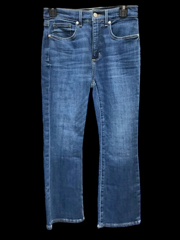 Elegant Design Jeans Boot Cut By Loft In Blue Denim, Size: 2