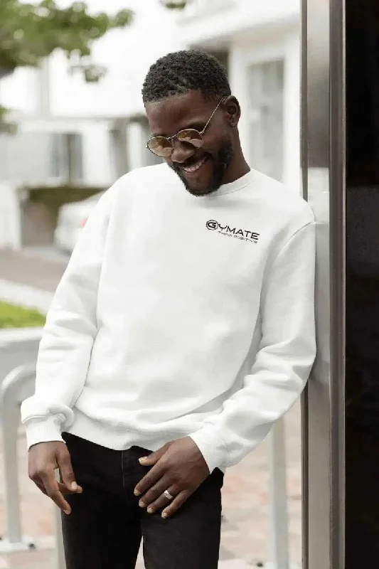 British Fashion Mens Sweatshirt Chest 'Think Positive' [White]