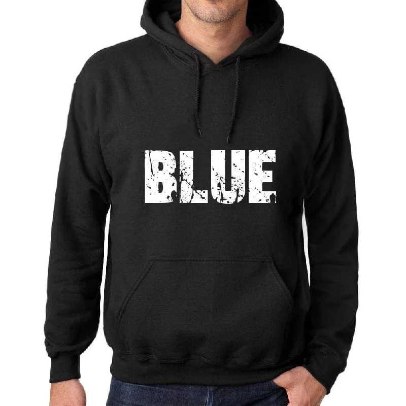Fashionable In The Times Men's Women's Unisex Printed Graphic Cotton Hoodie Soft Heavyweight Hooded Sweatshirt Pullover Popular Words BLUE Deep Black