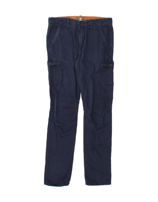 Sports Cool TIMBERLAND Mens Slim Cargo Trousers W30 L30  Navy Blue Cotton