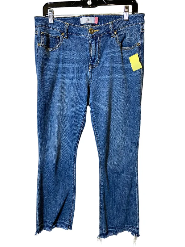 Slightly Flared Design Jeans Straight By Cabi In Blue, Size: 8