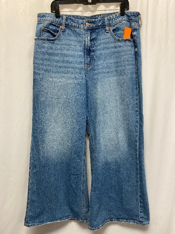 Classic Retro Jeans Wide Leg By Old Navy In Blue Denim, Size: 16