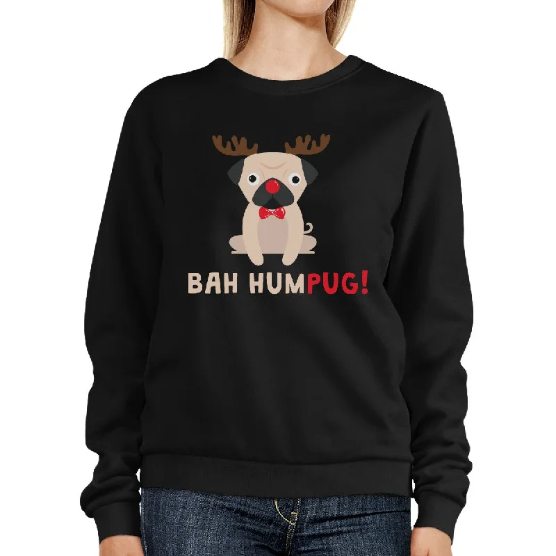Leisure Travel Bah Humpug Sweatshirt Cute Christmas Pullover Fleece For Pug Owner