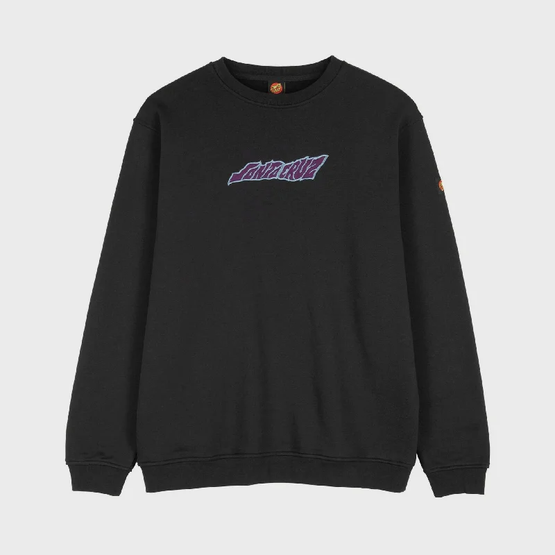 Effortless Looks Santa Cruz Unisex Creep Crew Sweatshirt - Black