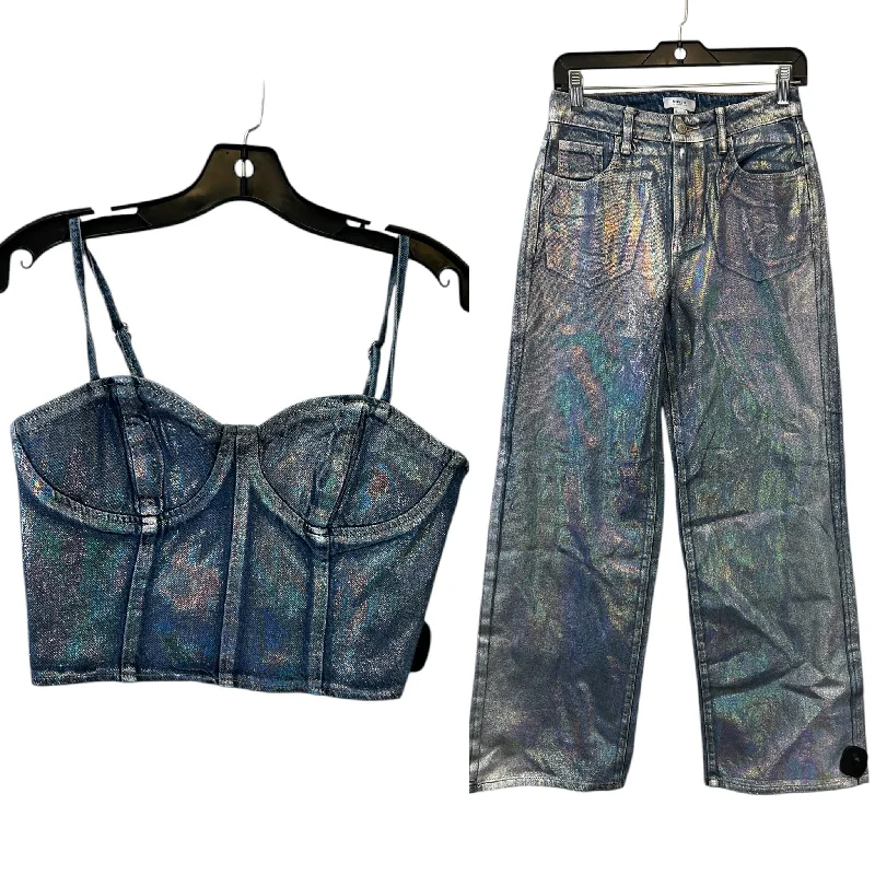 Street Fashion Jeans Wide Leg By Forever 21 In Blue Denim, Size: 2