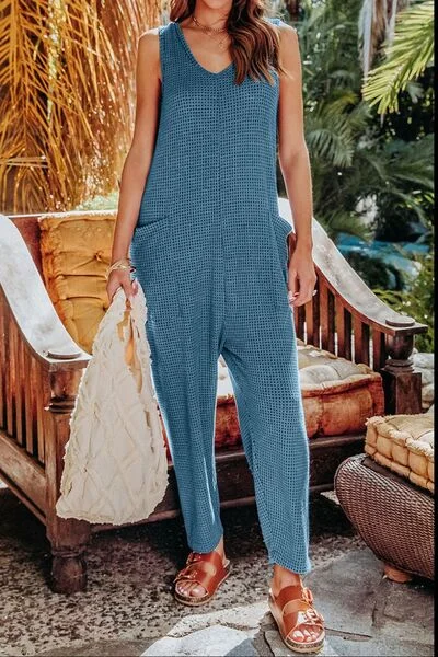 Summer Comfort Double Take Full Size Sleeveless Straight Jumpsuit