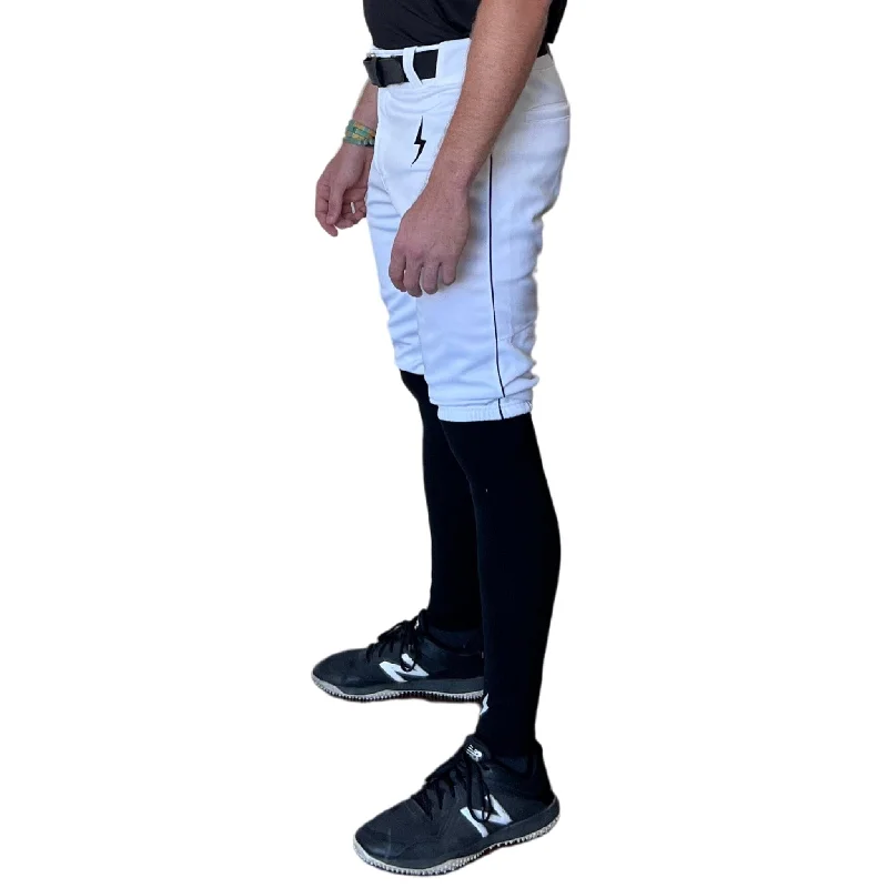 Chic Lounge BRUCE BOLT Premium Pro Baseball Short - WHITE w/ Black
