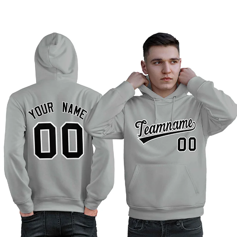 Windbreaker fashion Custom Gray Black-White Classic Style Personalized Sport Pullover Hoodie