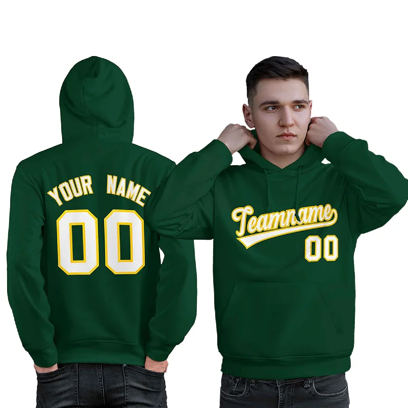 Relaxed Clothing Custom Green White-Gold Classic Style Personalized Sport Pullover Hoodie