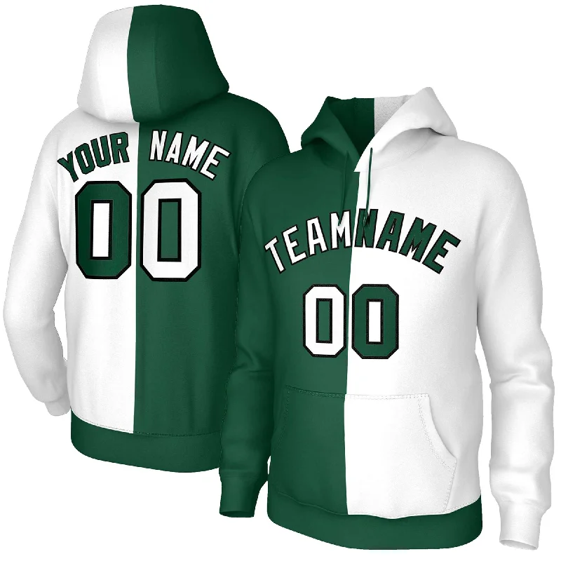 Luxury Customization Custom Green White White-Black Split Fashion Stitched Sportwear Pullover Hoodie