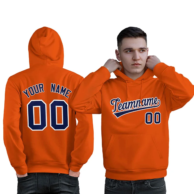 Comfortable Lounge Wear Custom Orange Royal-White Classic Style Personalized Sport Pullover Hoodie