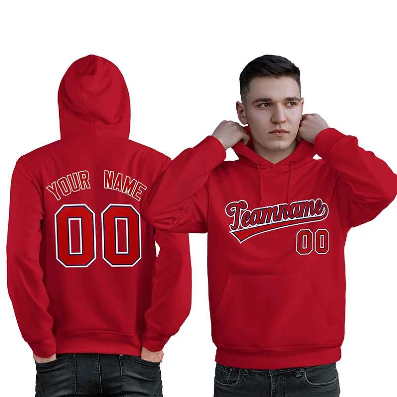 Cozy Essentials Wear Custom Red Royal-White Classic Style Personalized Sport Pullover Hoodie
