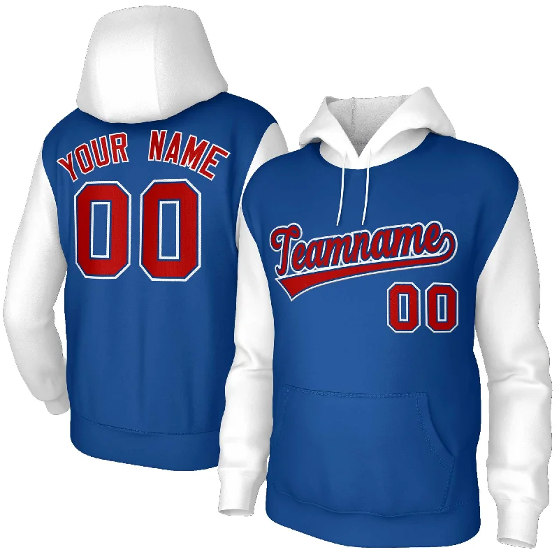 Sports Fashion Custom Royal Red-Royal Raglan Sleeves Stitched Sportwear Pullover Hoodie