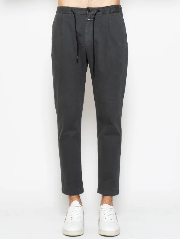 Personalized Design Pantaloni con Pince ed Elastico in Vita Antracite