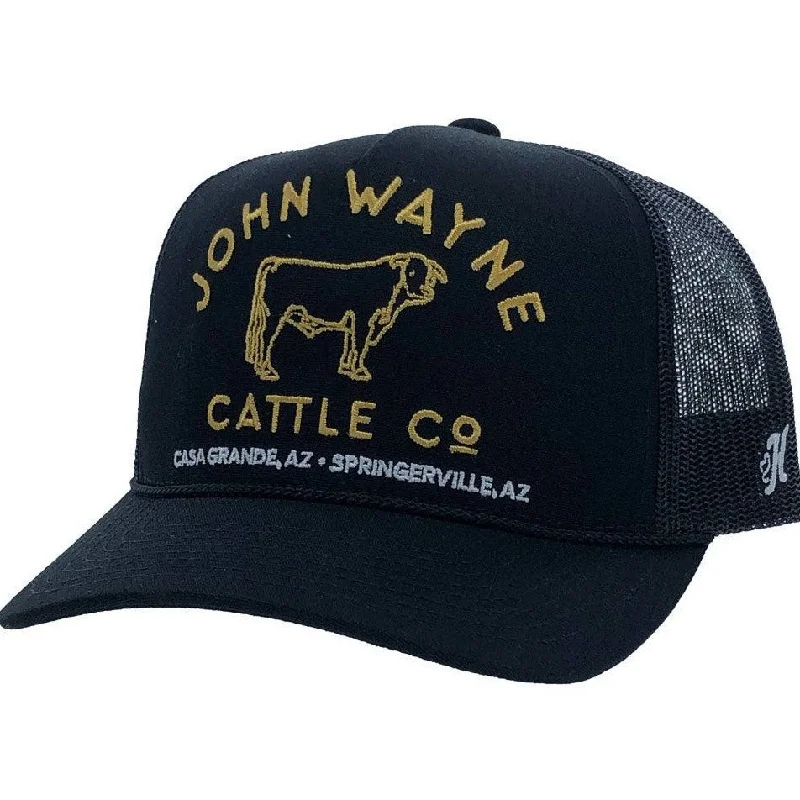 Effortless Outfits Hooey "John Wayne Cattle Co" Trucker Hat in Black