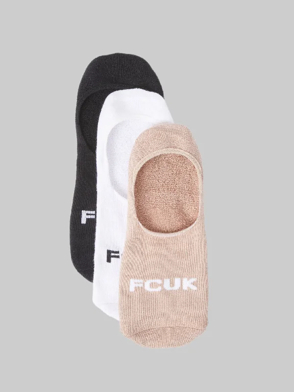 Personalized Wear FCUK 3 Pack Invisible Socks