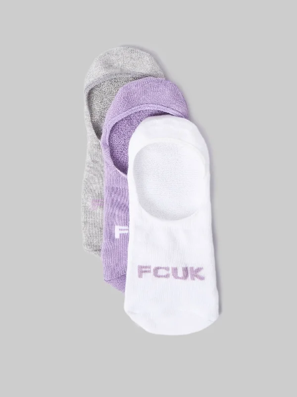 New Season Series FCUK 3 Pack Invisible Socks