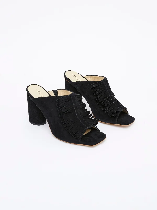 Soft Layers Flora Fringed Mules