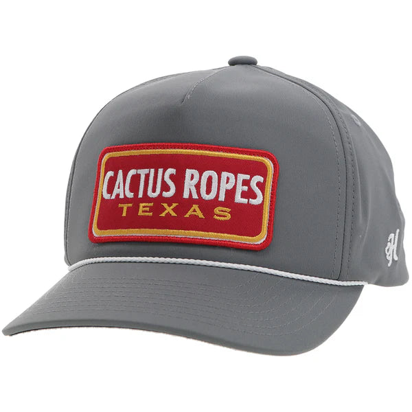 Cozy Chic Wear Hooey "Cactus Ropes Texas" Rope Trucker Hat in Grey