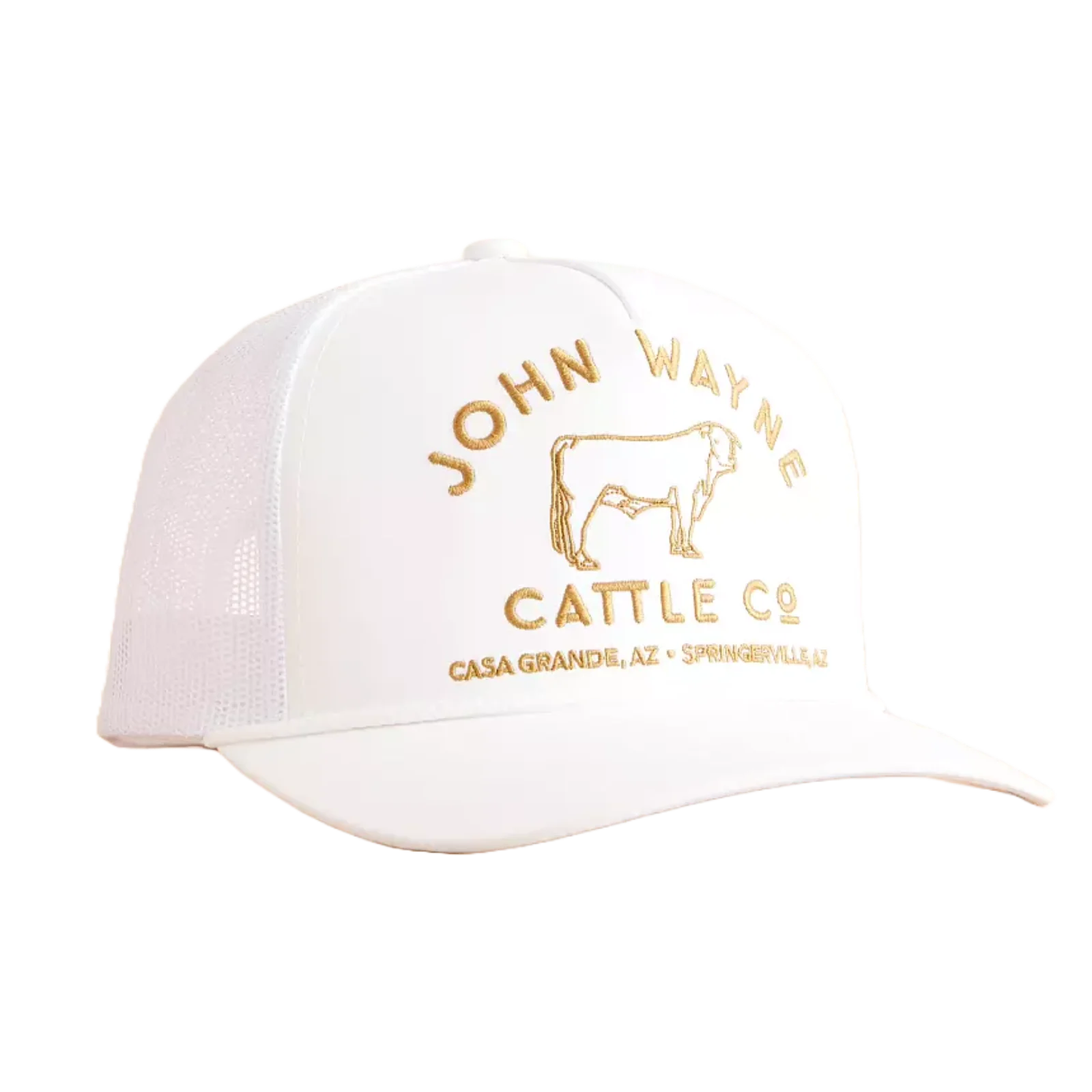 Cozy Apparel Hooey "John Wayne Cattle Co" Trucker Hat in White