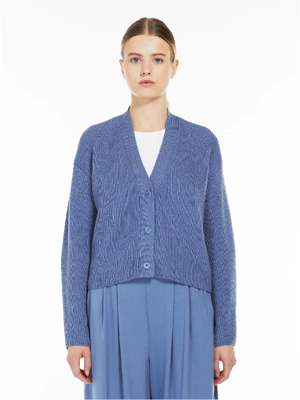 Boutique Recommendation Cardigan Scollo a V in Maglia a Coste Avio