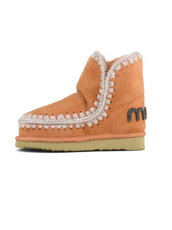 Youthful Style Stivaletto in Montone Eskimo 18 con Logo Glitter Arancione