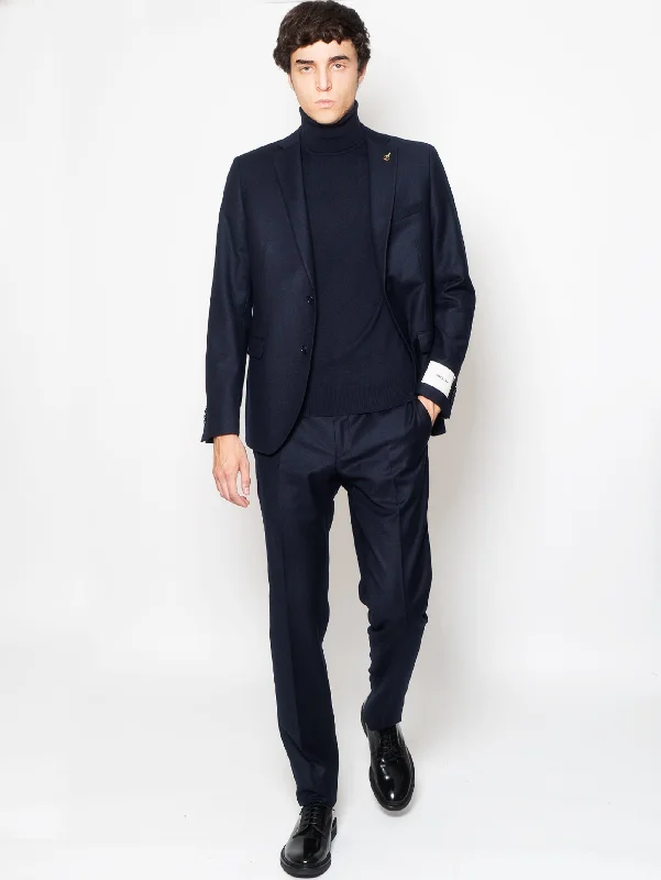 Relaxed Wear Completo in Flanella di Lana Blu