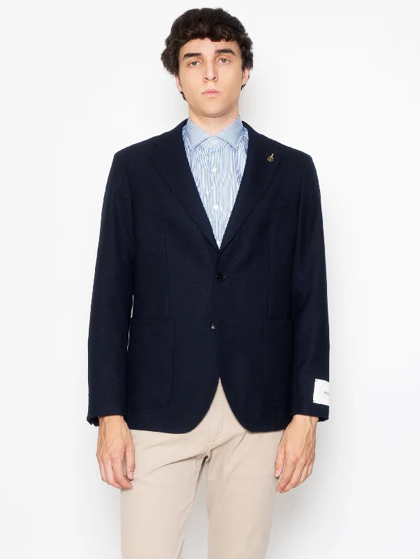 Trendy Casuals Giacca Semi Sfoderata in Lana Blu