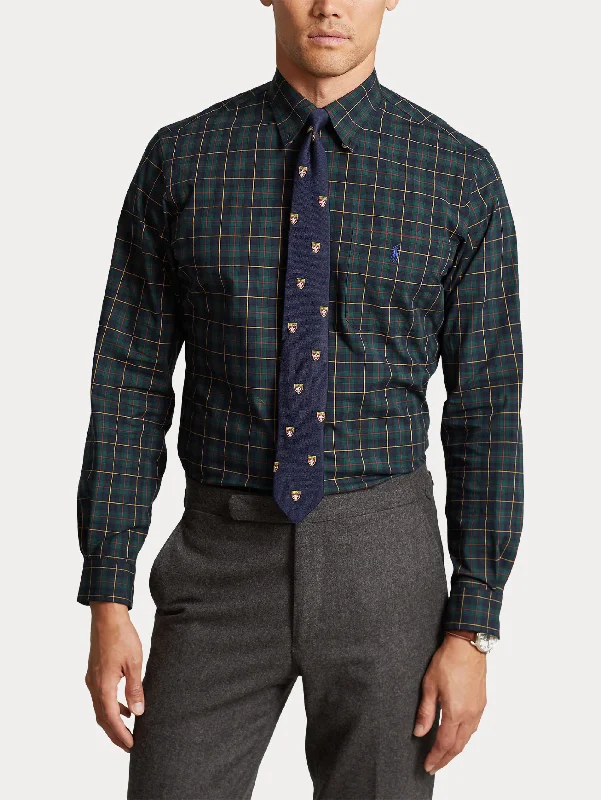 Stylish Wear Camicia in Check Scozzese Verde/Blu